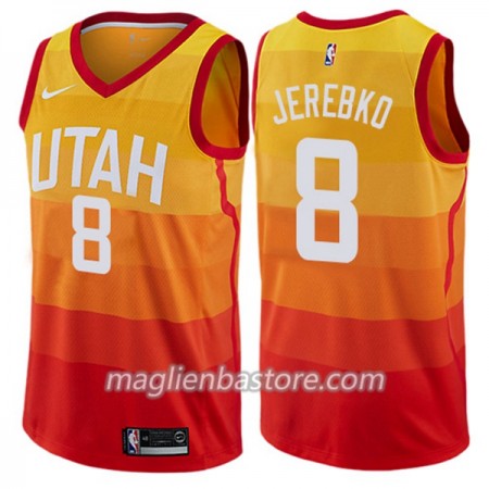 Maglia NBA Utah Jazz Jonas Jerebko 8 Nike City Edition Swingman - Uomo